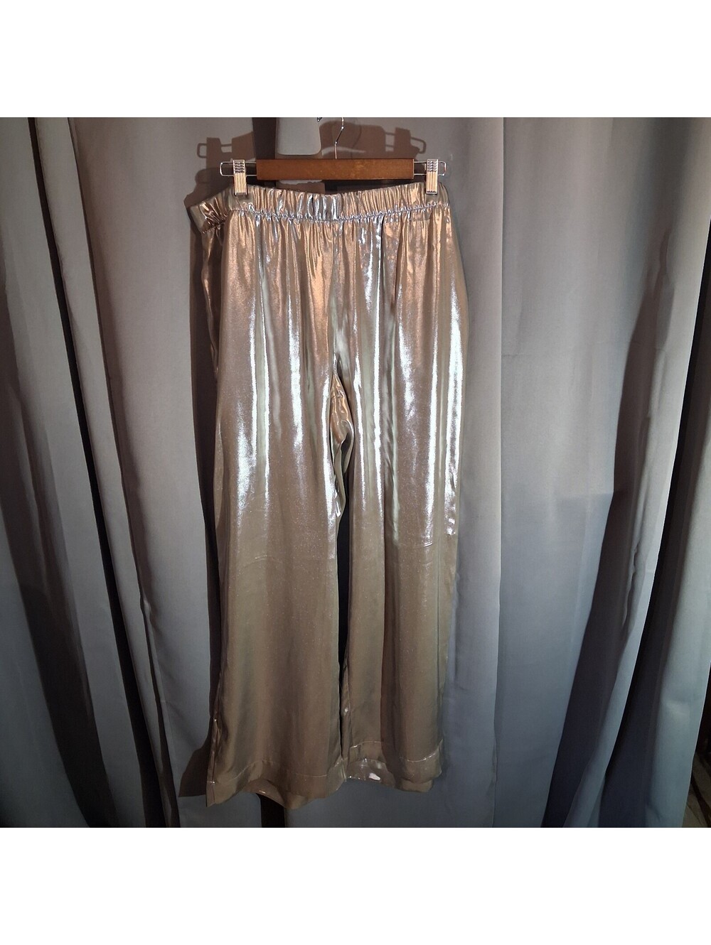 A New Day Women's Silver Metallic Wide Leg Pants Size XL